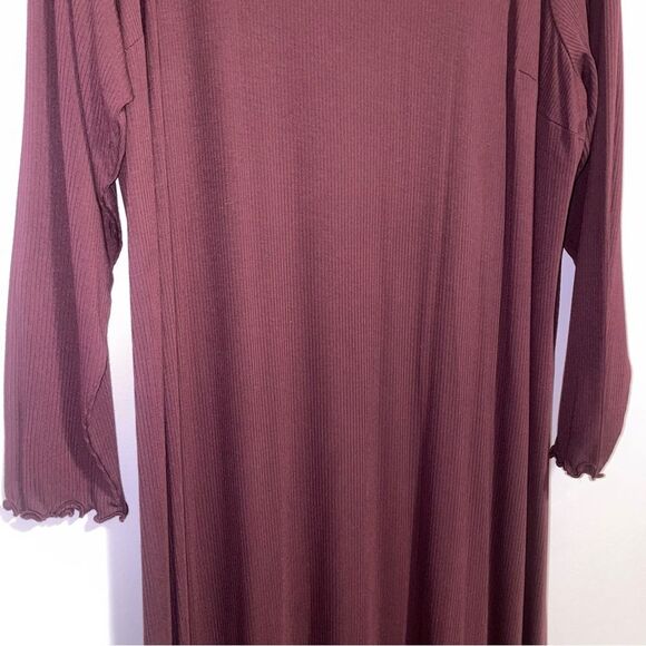 NEW Lane Bryant 26/28 Midi Dress Red Long Sleeve Ribbed High Neck - Picture 3 of 9